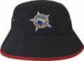 FRONT VIEW OF BUCKET KIDS HAT NAVY/RED